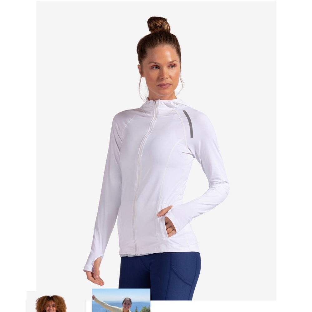 SOLD NWT Bloq UV hooded White sun-proof zip up jacket